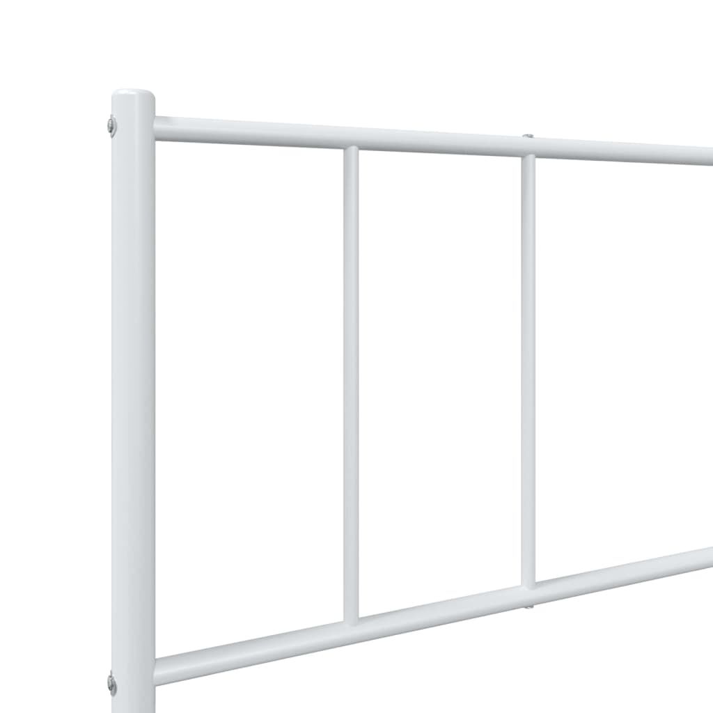 vidaXL Metal Bed Frame without Mattress with Footboard White 100x190cm