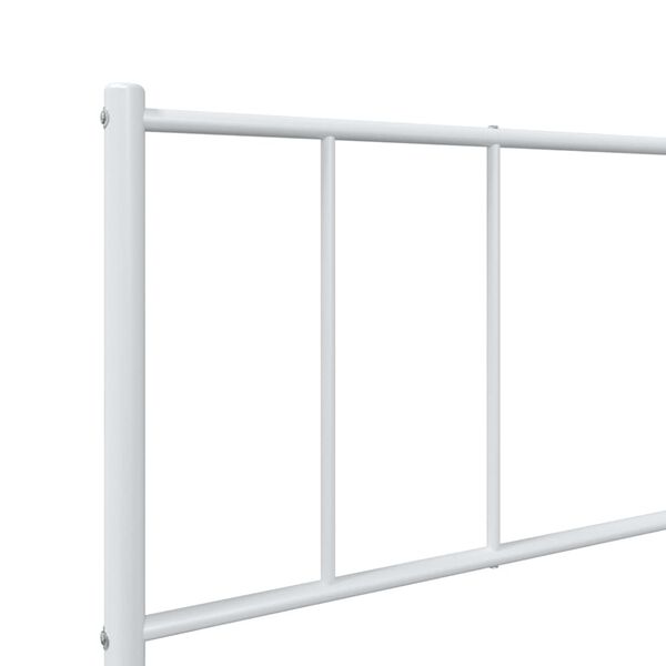 vidaXL Metal Bed Frame without Mattress with Footboard White 100x190cm