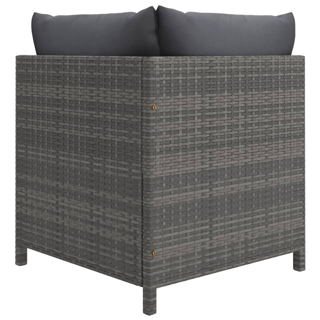 vidaXL 12 Piece Garden Lounge Set with Cushions Poly Rattan Grey