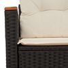 vidaXL Garden Sofa with Cushions 2-Seater Black Poly Rattan