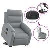vidaXL Electric Stand up Massage Recliner Chair Light Grey Fabric