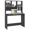 vidaXL Desk with Shelf Grey 110x45x157 cm Engineered Wood