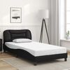vidaXL Bed Frame without Mattress "Hvar" Black 100x190 cm Faux Leather