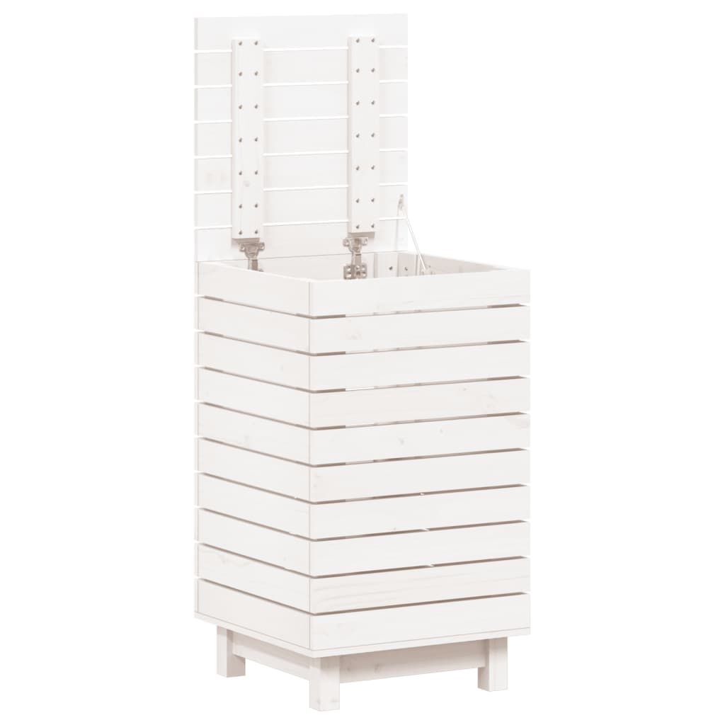 vidaXL Laundry Basket White 44x44x76 cm Solid Wood Pine