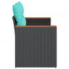 vidaXL Garden Sofa with Cushions 2-Seater Black Poly Rattan