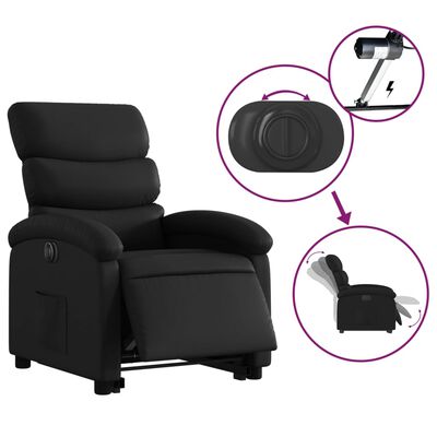 vidaXL Electric Stand up Recliner Chair Black Faux Leather