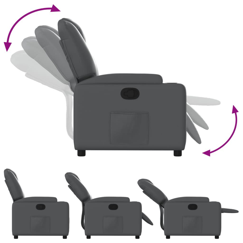 vidaXL Recliner Chair Grey Faux Leather