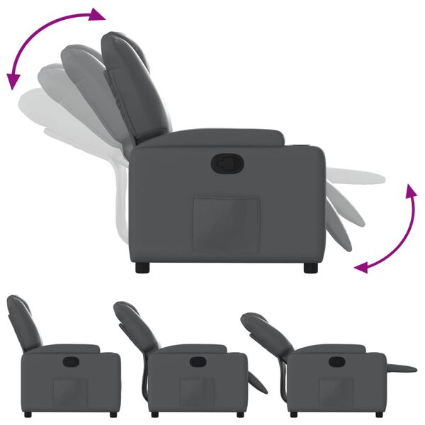 vidaXL Recliner Chair Grey Faux Leather