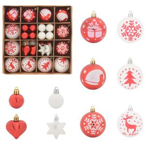 vidaXL Christmas Bauble Set 40 pcs Red and White