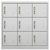 vidaXL Locker Cabinets 2 pcs Light Grey 90x45x92.5 cm Steel