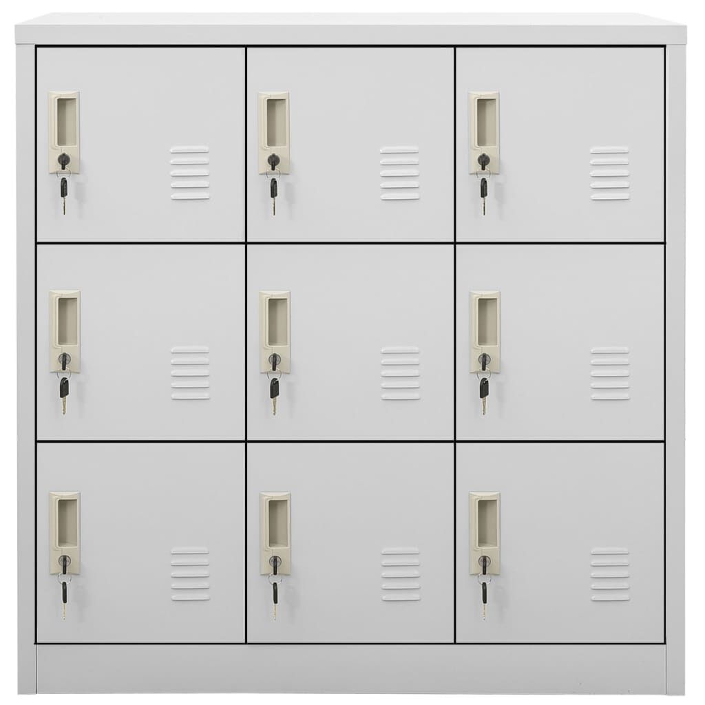 vidaXL Locker Cabinets 2 pcs Light Grey 90x45x92.5 cm Steel