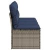vidaXL Garden Sofa with Cushion Grey 220 x 62 x 69 cm Poly Rattan