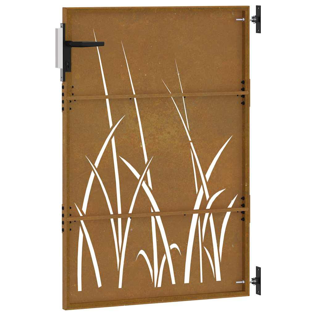 vidaXL Garden Gate 85x150 cm Corten Steel Grass Design