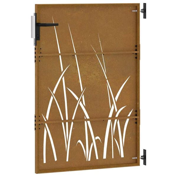 vidaXL Garden Gate 85x150 cm Corten Steel Grass Design