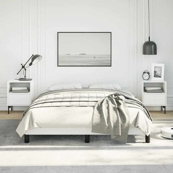 vidaXL Bed Frame without Mattress White 137x190 cm Full Faux Leather