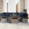 vidaXL Garden Sofa Set 8 pcs Grey and navy blue 100 x 55 x 73 cm