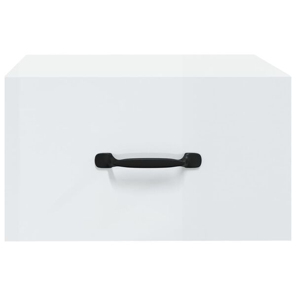 vidaXL Wall-mounted Bedside Cabinets 2 pcs High Gloss White 35x35x20 cm