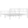 vidaXL Metal Bed Frame without Mattress with Footboard White 193x203cm