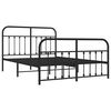 vidaXL Metal Bed Frame without Mattress with Footboard Black 150x200cm
