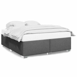 vidaXL Bed Frame without Mattress Dark Grey King Fabric