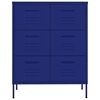 vidaXL Drawer Cabinet Navy Blue 80x35x101.5 cm Steel