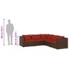vidaXL 5 Piece Garden Lounge Set with Cushions Poly Rattan Brown