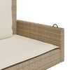 vidaXL Swing Bench with Cushions Beige 119x56x48 cm Poly Rattan