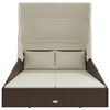 vidaXL Sunbed with Foldable Roof Brown 200x114x128 cm Poly Rattan