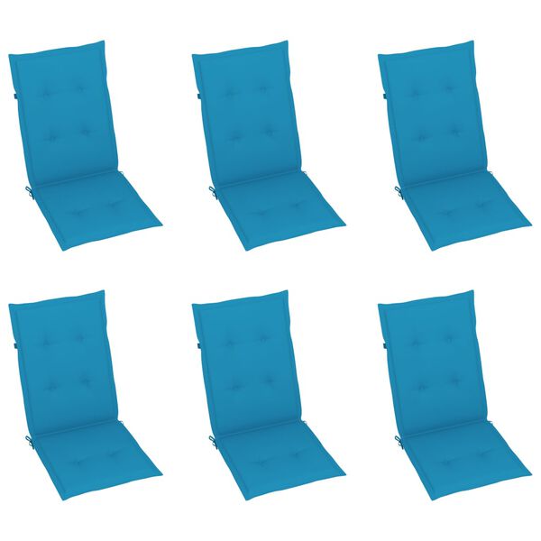 vidaXL Garden Reclining Chairs 6 pcs with Cushions Solid Acacia Wood