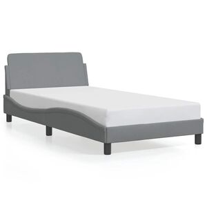 vidaXL Bed Frame "Dover" Light Grey 100x190 cm Fabric