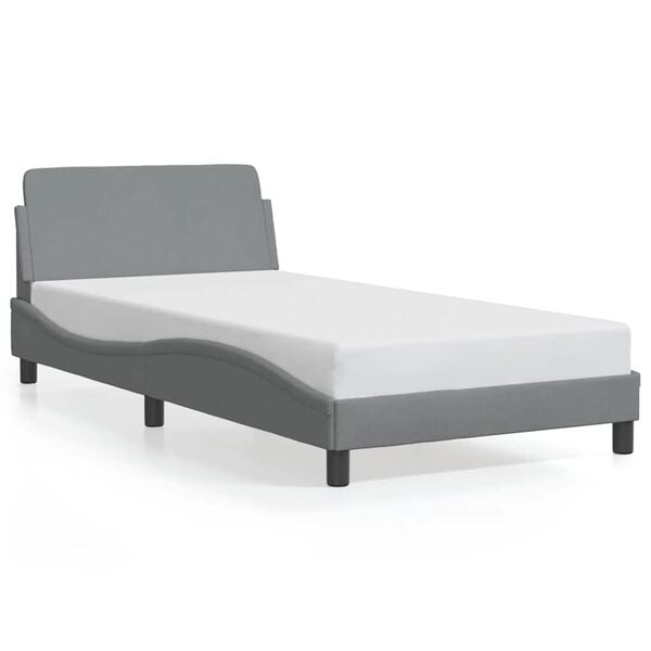vidaXL Bed Frame "Dover" Light Grey 100x190 cm Fabric
