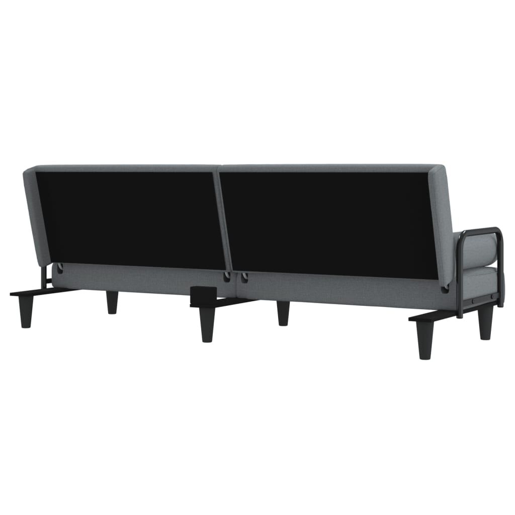 vidaXL Sofa Bed with Armrests Light Grey Fabric