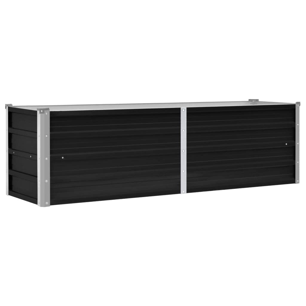 vidaXL Garden Raised Bed Anthracite 160x40x45 cm Galvanised Steel
