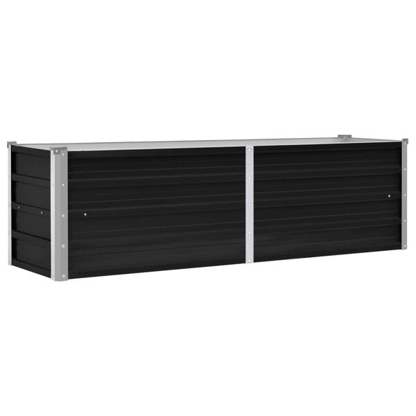 vidaXL Garden Raised Bed Anthracite 160x40x45 cm Galvanised Steel