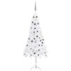 vidaXL Corner Artificial Christmas Tree LEDs&Ball Set White 180 cm PVC