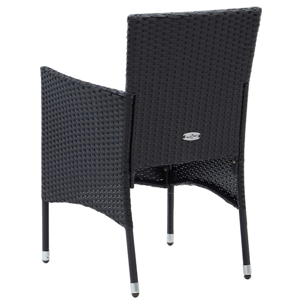 vidaXL Garden Dining Chairs 4 pcs Poly Rattan Black