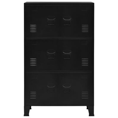 vidaXL Industrial Storage Chest Black 75x40x120 cm Steel