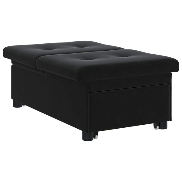 vidaXL Sofa Bed Black 194 x 67 x 82 cm Velvet