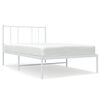 vidaXL Metal Bed Frame without Mattress with Headboard White 100x190cm