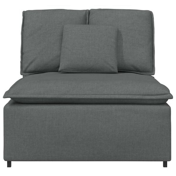 vidaXL Modular Sofa Centre Module with Cushions Dark Grey 100 cm
