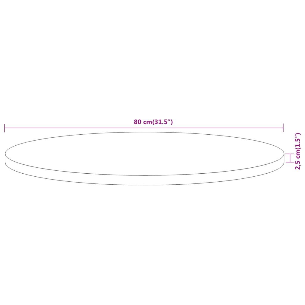 vidaXL Table Top Ø80x2.5 cm Round Solid Wood Acacia