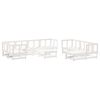 vidaXL 10 Piece Garden Lounge Set with Cushions White Solid Wood