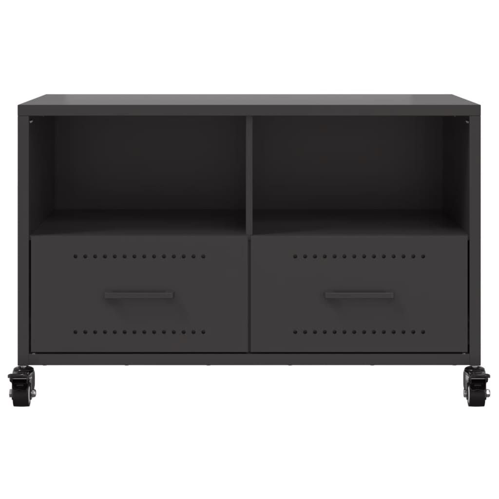 vidaXL TV Cabinet Black 68x39x43.5 cm Steel
