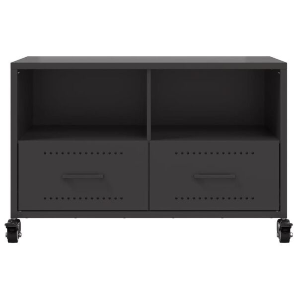 vidaXL TV Cabinet Black 68x39x43.5 cm Steel
