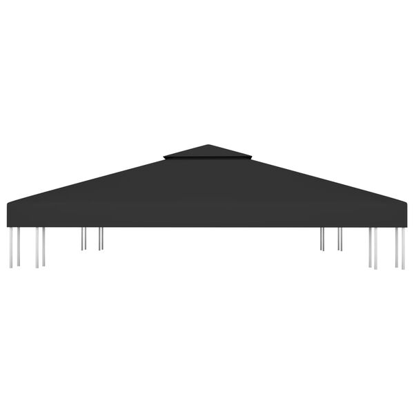 vidaXL 2-Tier Gazebo Top Cover 310 g/m² 3x3 m Black