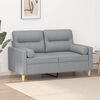 vidaXL 2-Seater Sofa with Throw Pillows Light Grey 120 cm Fabric