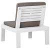 vidaXL 4 Piece Garden Lounge Set with Cushions Plastic White