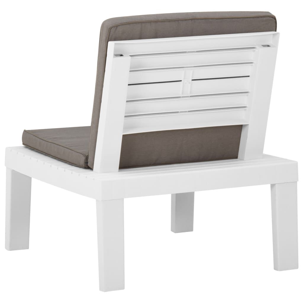 vidaXL 4 Piece Garden Lounge Set with Cushions Plastic White