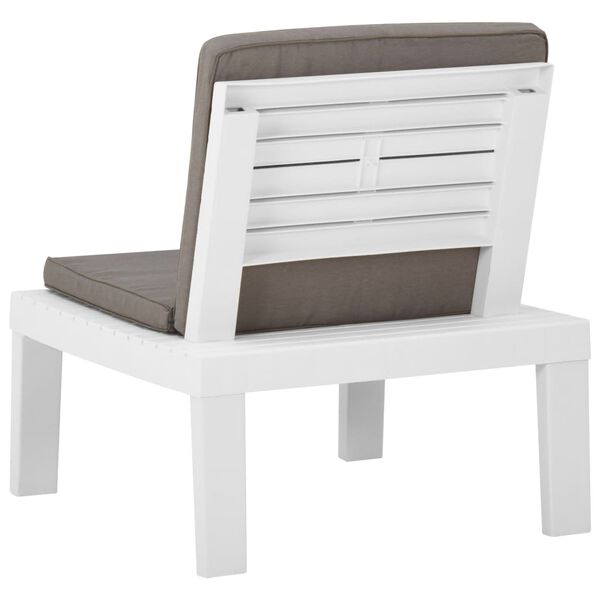 vidaXL 4 Piece Garden Lounge Set with Cushions Plastic White