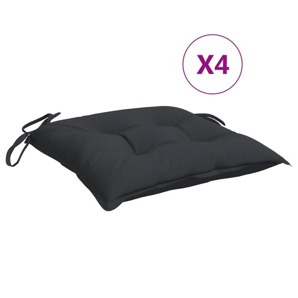 vidaXL Chair Cushions 4 pcs Black 40x40x7 cm Oxford Fabric